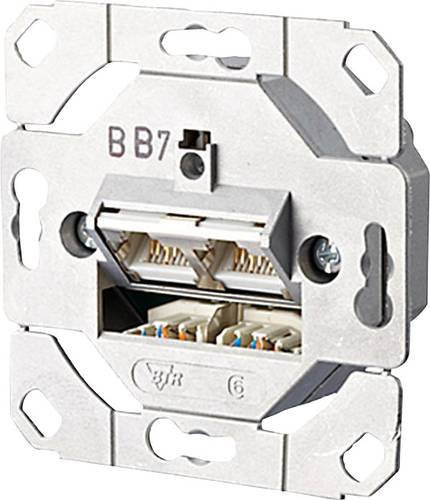 Metz Connect Netzwerkdose Unterputz Einsatz CAT 6a mit 2 Ports in Silber für Ethernet/LAN - Bild 1