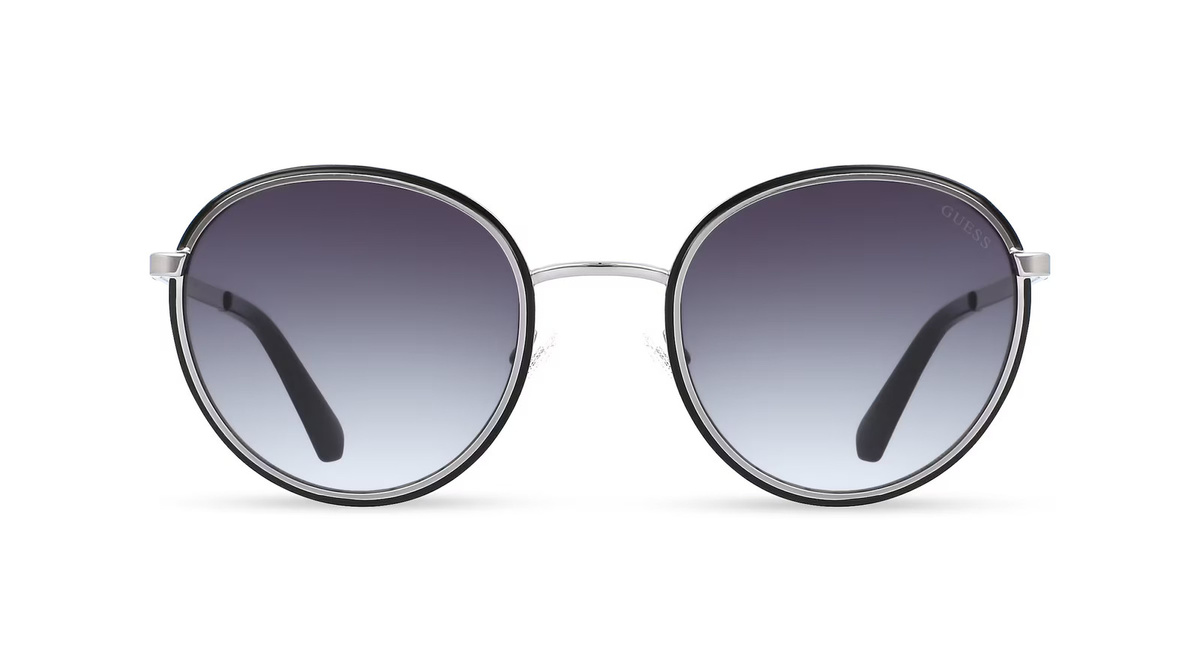 Guess GU00047 Sonnenbrille, Vollrand, Oval, Metall, Unisex, schwarz, grau - Bild 1