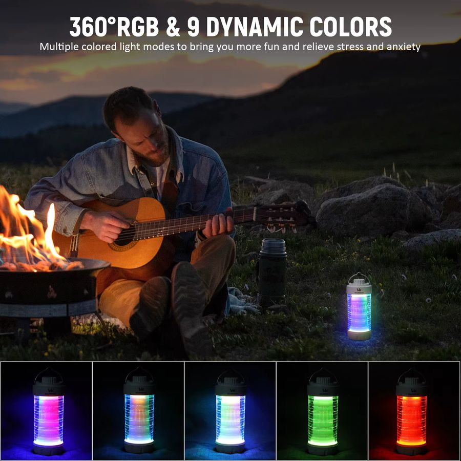 Wurkkos CL01 Camping Laterne mit 550 Lumen, wiederaufladbare LED-Taschenlampe mit RGB-Funktion, Powerbank-Funktion und Magnet, wasserdichtes EDC-Arbeitslicht - Bild 4