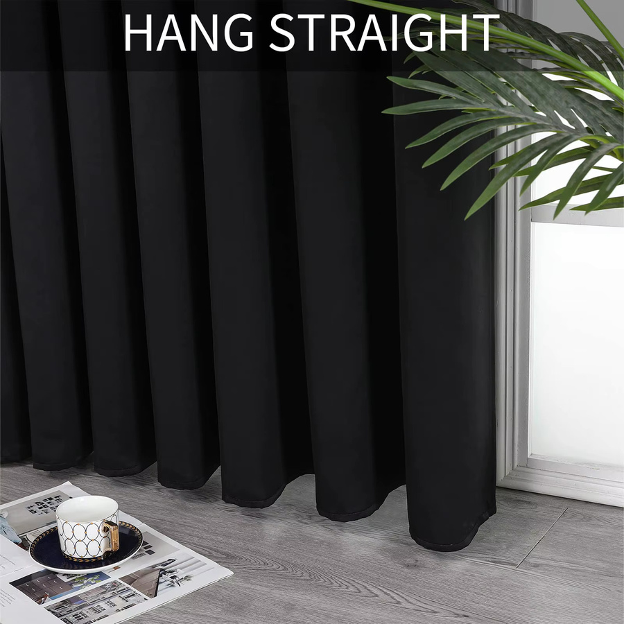 EASHION Verdunkelungsvorhänge in Schwarz, lichtblockierende und wärmeisolierende Ösenvorhänge für Wohnzimmer und Schlafzimmer - Bild 4