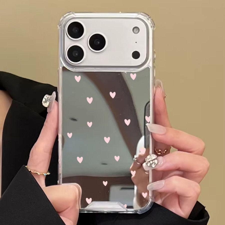 Apple iPhone Handyhülle mit Süße Liebe Herz Spiegel Design in Transparent - Bild 2
