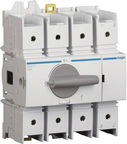 Hager Lasttrennschalter HAD410 4polig 100A 415V grau - Bild 1