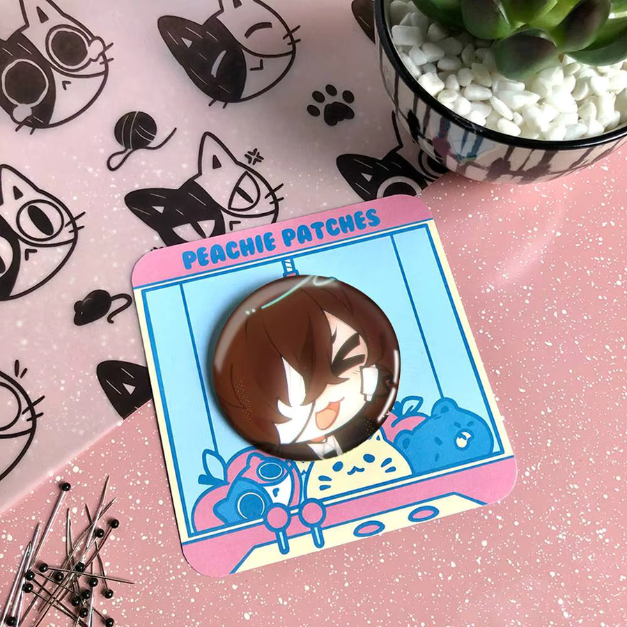 Brosche Osamu Dazai Icons Acryl-Snap-in-Pins, rund, Unisex - Bild 3