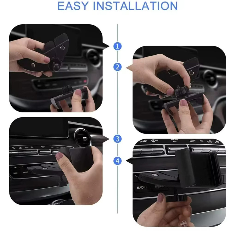 VIKEFON Universal Handyhalterung für das Auto mit 360 Grad Rotation für CD-Slot, Schwarz - Bild 5