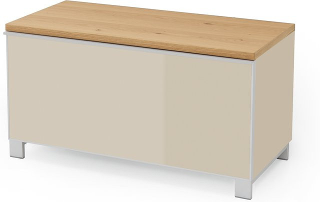 Garderobenbank VERSMOLD von Rolf Weber in Braun mit Balkeneiche furniert und Lackierung, B/T/H: 84 x 40 x 40 cm - Bild 1
