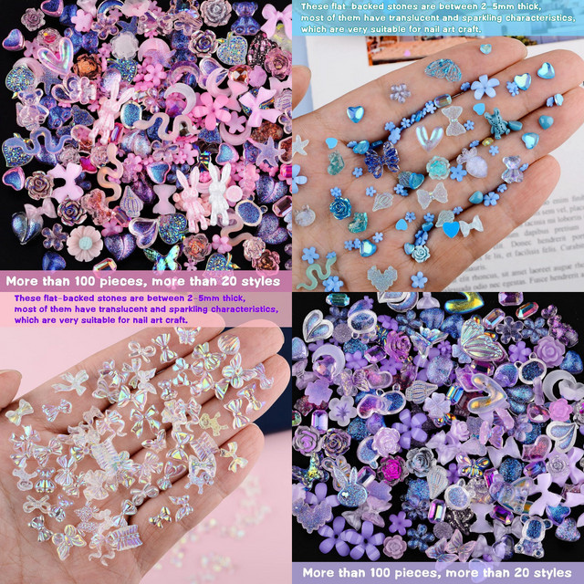 50 Stück Nail Art Charms Harz Zubehör, Cartoon Formen, Glänzend - Bild 1