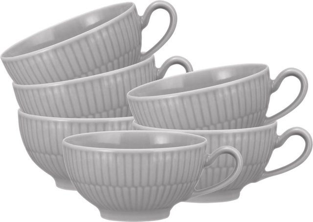Seltmann Weiden Teetassen Amina aus Keramik in Grau, 6er Set, 0,22 l pro Tasse - Bild 1