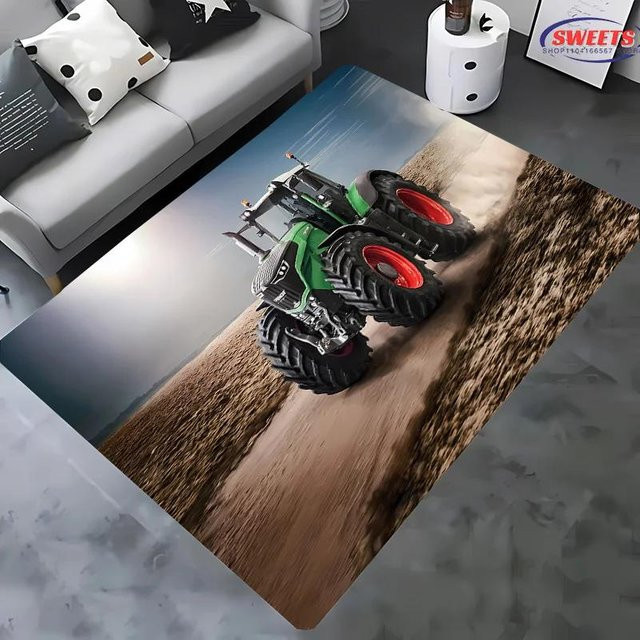 Karpetti Teppich mit Traktor-Muster, rutschfest und maschinengewebt, Mehrfarbig, B: 80 cm, L: 160 cm - Bild 1