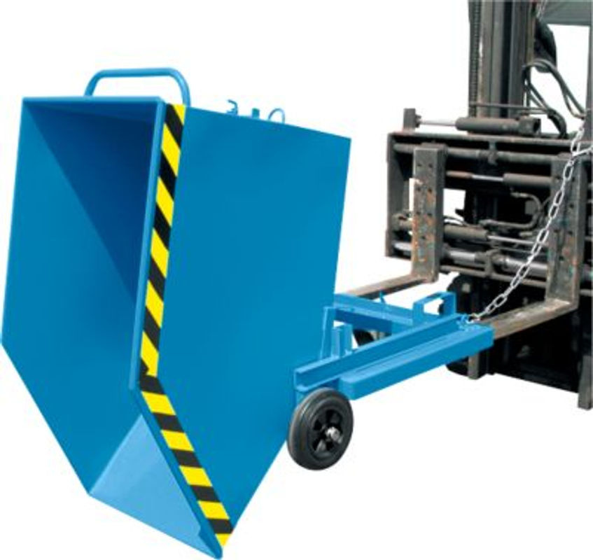 Bauer Südlohn Kastenwagen KW-ET 1000 Kippbehälter mit Rollen in Lichtblau, B/T/H: 134,0 x 128,5 x 128,5 cm - Bild 2