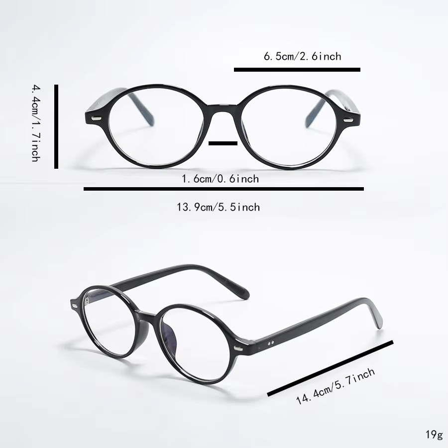 RELEN Korrektionsbrille, Damen, Nerd-Brille, Oval, Vollrand, Kunststoff, Schwarz - Bild 4