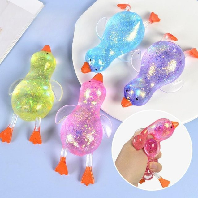 Running Duck Laufende Ente Malzose Quetschball, blau - Bild 1