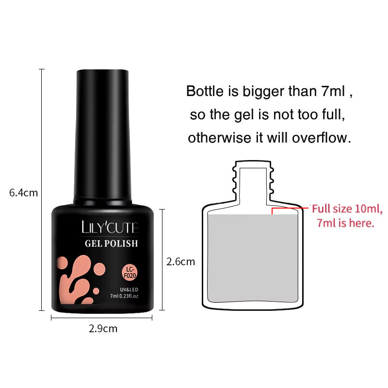 LILYCUTE Gel Nagellack-Set, Rosa, 6-teilig, 7 ml - Bild 3