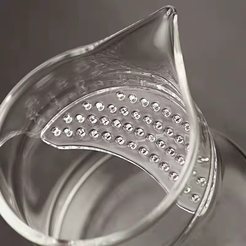 Hitzebeständiges Glas-Teeset mit integriertem Halbmondfilter und Holzgriff, transparent - Bild 4
