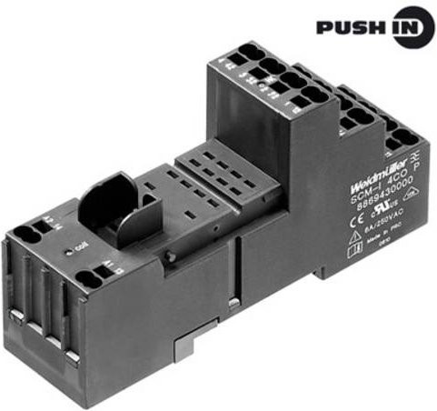 Weidmüller SCM-I 2CO P Relaissockel für RIDERSERIES, Schwarz, B: 2,8 cm, T: 8,0 cm, H: 9,8 cm, 10 Stück - Bild 1