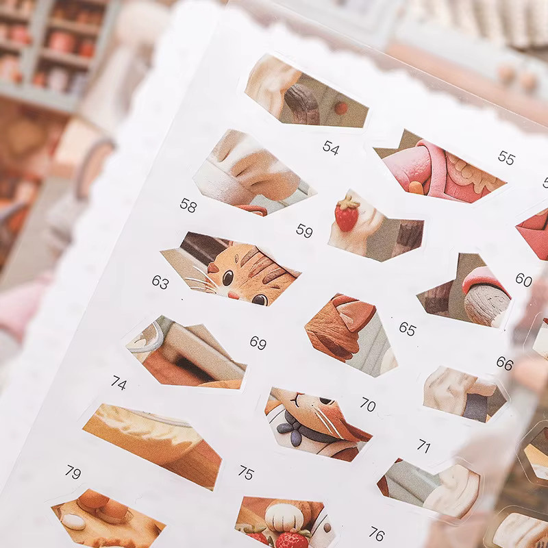 3D Story Club Kawaii Bäckerei Landschaftsaufkleber, DIY Taschenkabinen-Szene, Bunt / Mehrfarbig - Bild 2
