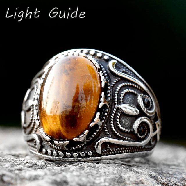 Herrenring Edelstahl, Bunter Kristall, Light Guide - Bild 1