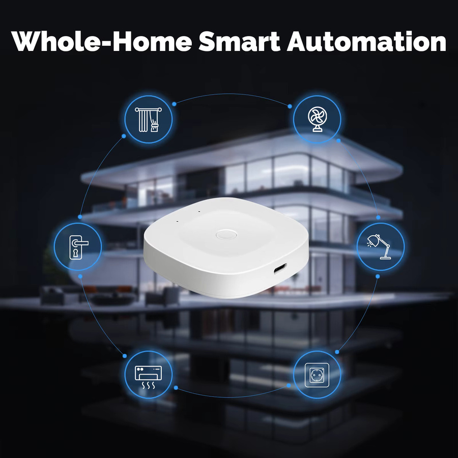 MOES Tuya Smart ZigBee Bluetooth Multi-Mode Gateway Hub in Weiß mit USB-C Anschluss für Alexa und Google Home - Bild 3