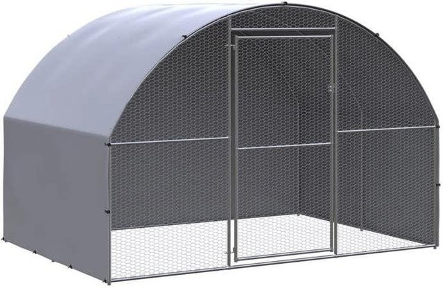 Maison Exclusive Hühnerstall für den Außenbereich aus verzinktem Stahl in Silber B/T/H: 3 x 2 x 2 m - Bild 1