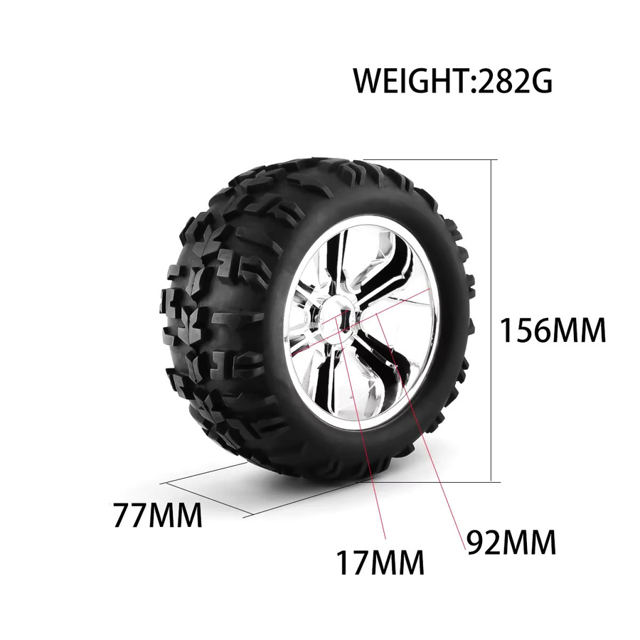 4er-Set Buggy Reifen, 156mm, 17mm Hex, für Monster Truck Upgrade Teile - Bild 2