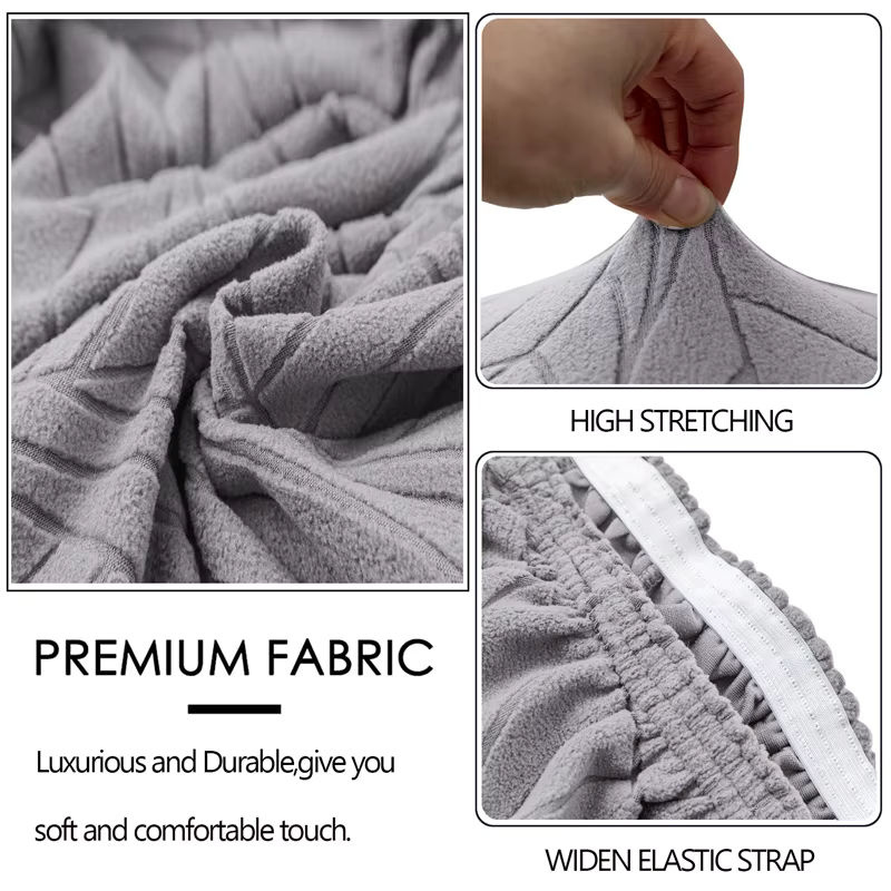 Yupartex Jacquard Esszimmer Stuhl Abdeckung mit hoher Rückenlehne, elastischer Sitzbezug, schmutzabweisend - Bild 3