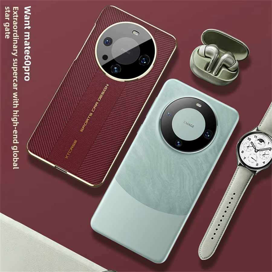 Luxuriöse Handyhülle aus galvanisiertem Leder mit Kameraschutz für Huawei Mate 60, Mate 50 Pro, Mate 40 und Mate 30 Pro in Lila - Bild 3