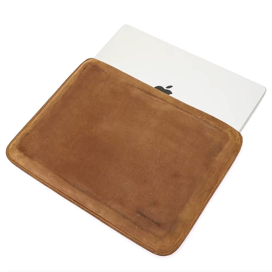CONTACTS FAMILY Echtleder Laptop-Hülle für Macbook Pro Air und HP DELL XPS, Farbe: Braun - Bild 6