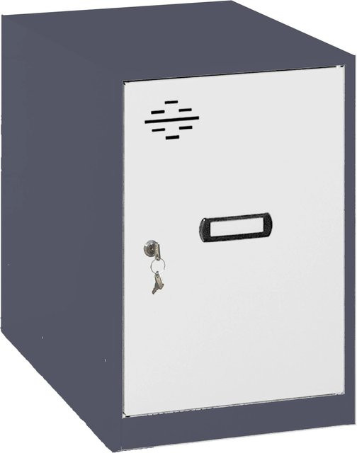 PROREGAL Schließfachwürfel AMEGO Spind Garderobe Metall Weiß-Anthrazit H x B x T: 47,5 x 40 x 50 cm - Bild 1