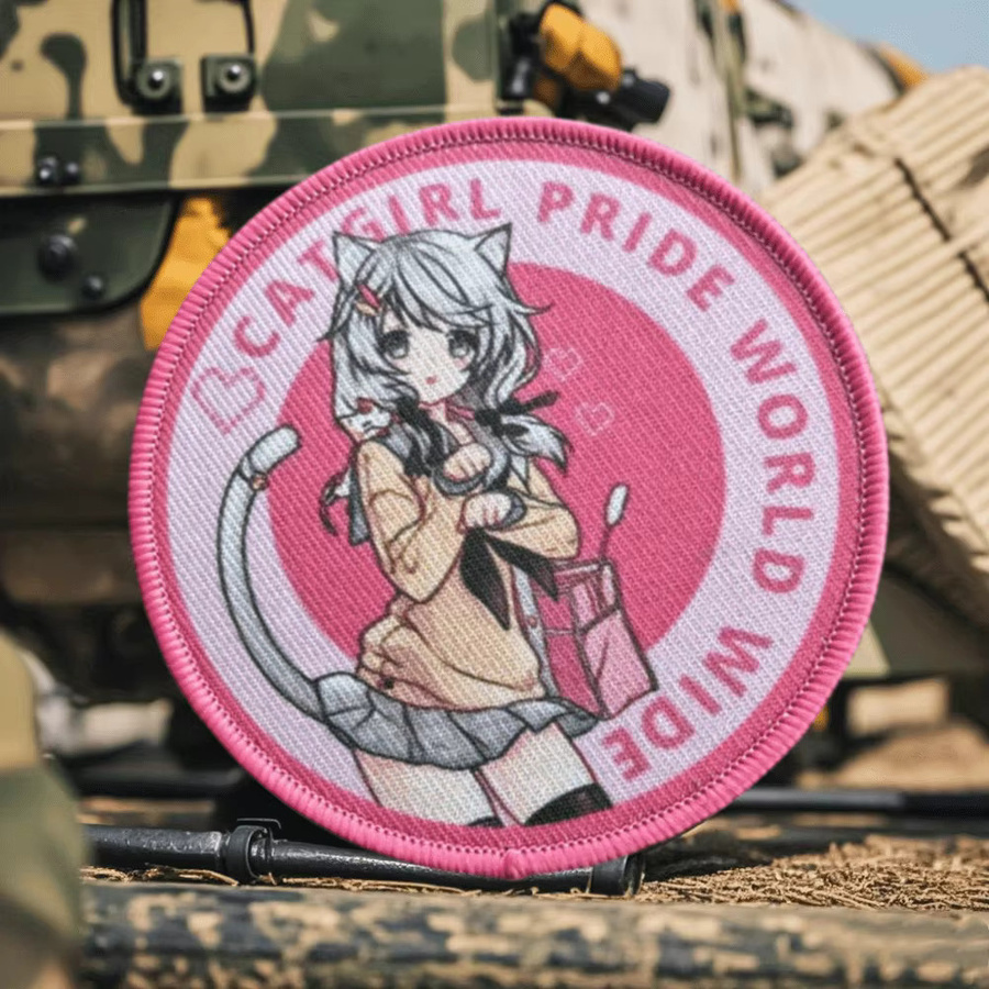 Patch Anime Katze Mädchen, Haken & Schleife, Militärisches Abzeichen - Bild 2