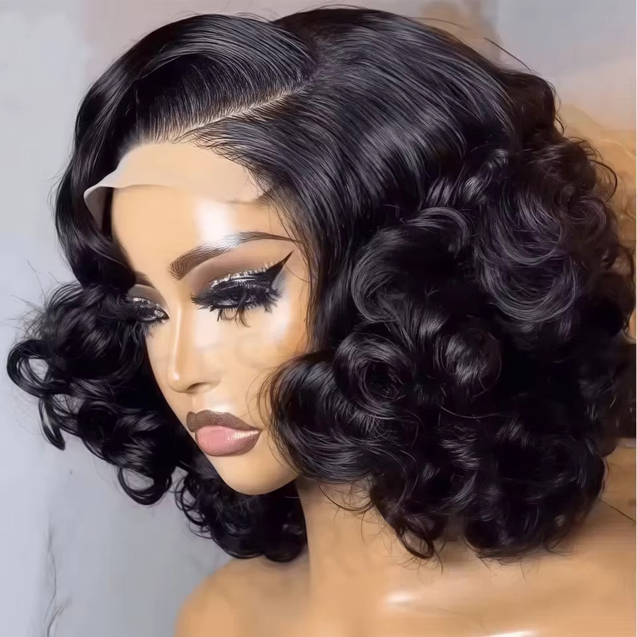 Egg Curly Echthaarperücke, 350% Dichte, HD Spitzenverschluss, Damen - Bild 4