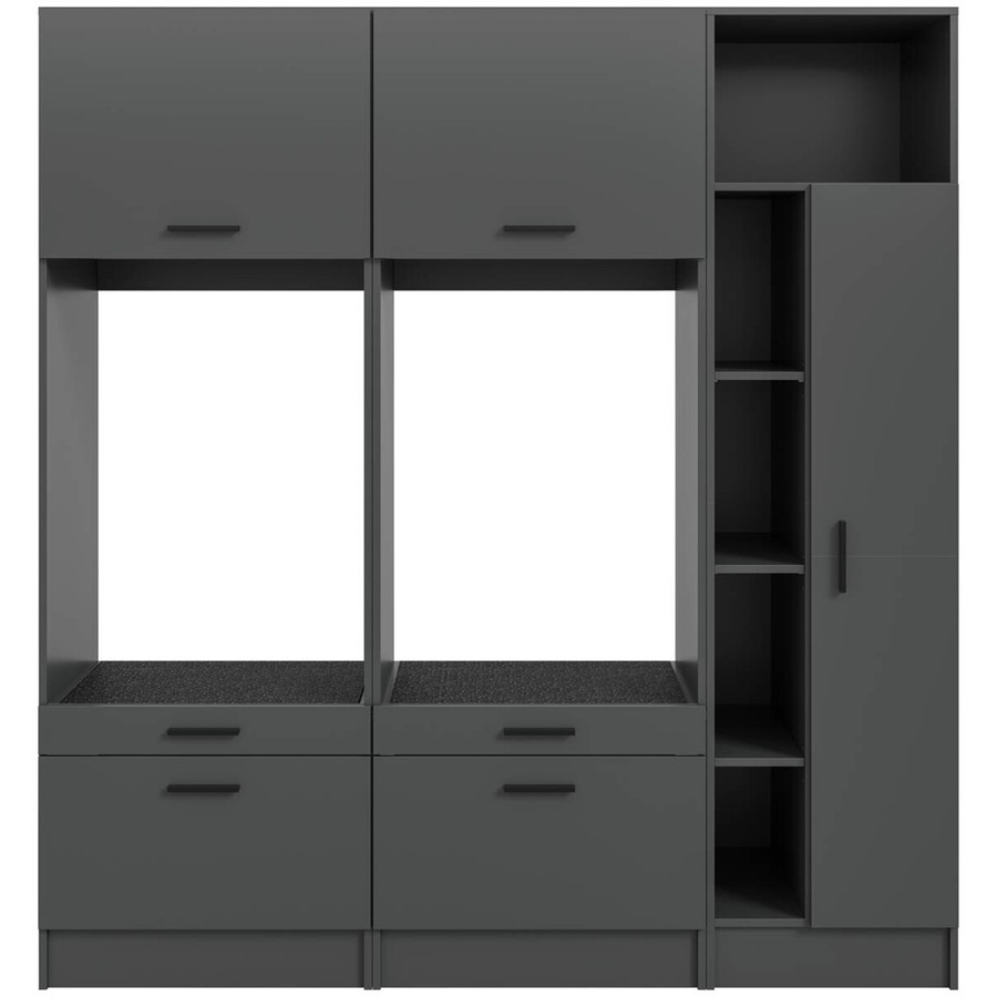 Waschmaschinenumbauschrank Free von xonox.home in Anthrazit Matt, B/H/T: 183 x 195 x 68 cm - Bild 2