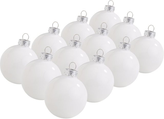 Othmar Decorations Weihnachtskugel aus Glas in Weiß-Opal, Durchmesser: 5,7 cm - Bild 1