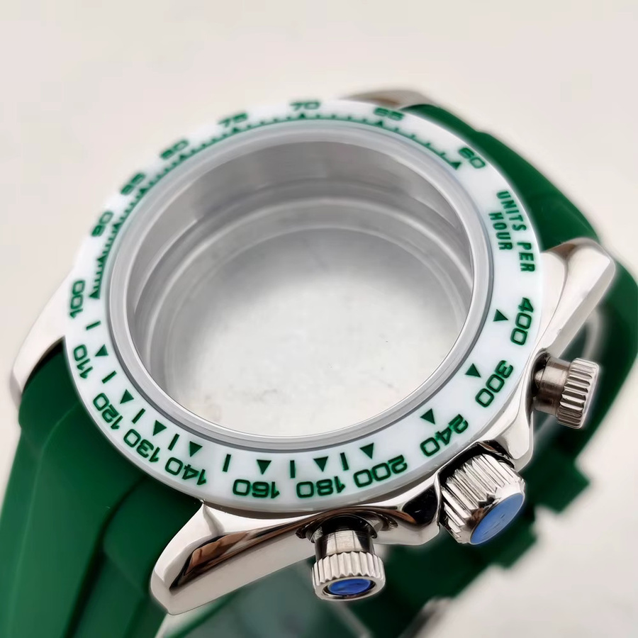 OUMASHI Uhrengehäuse Edelstahl, 39 mm, Chronograph, Keramiklünette, Saphirglas - Bild 2