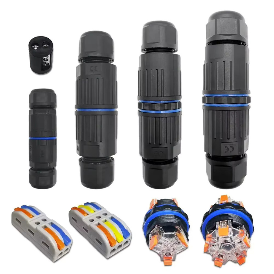 AOKIN IP68 Wasserdichter Kabelstecker KVSF-15 Schnellverbindung Elektrische Klemme Adapter in Schwarz - Bild 3
