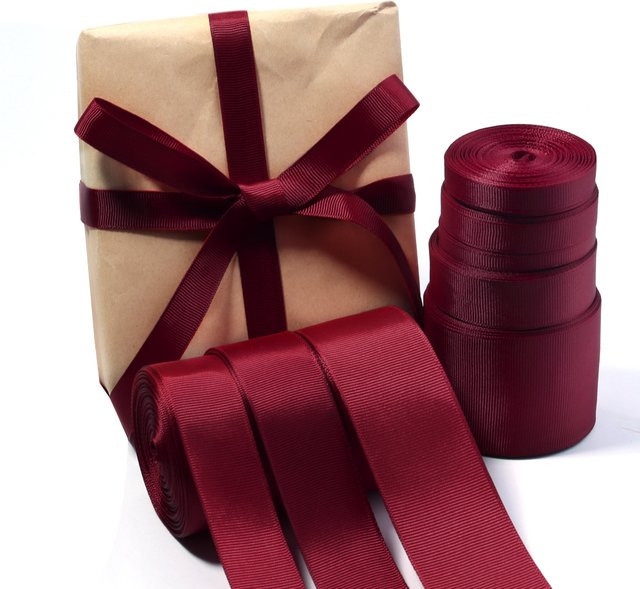 Ripsband aus Satin in Rot für Hochzeit, Weihnachten und DIY-Dekoration, 10 Yards pro Rolle - Bild 1