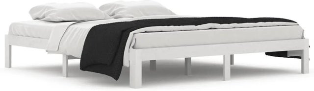 vidaXL Massivholzbett aus Kiefer in Weiß, B/T/H: 180 x 200 x 183,5 cm - Bild 1