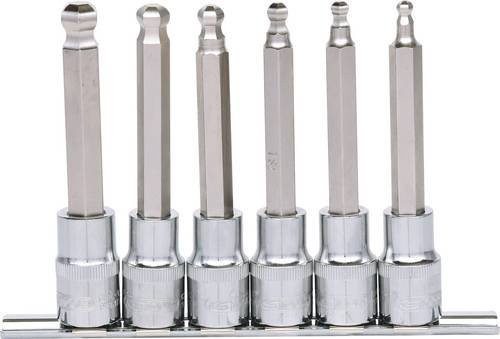 KS Tools CHROMEplus Bit-Stecknuss-Satz 1/2 Zoll, 6-teilig, Innensechskant mit Kugelkopf, Silber - Bild 1