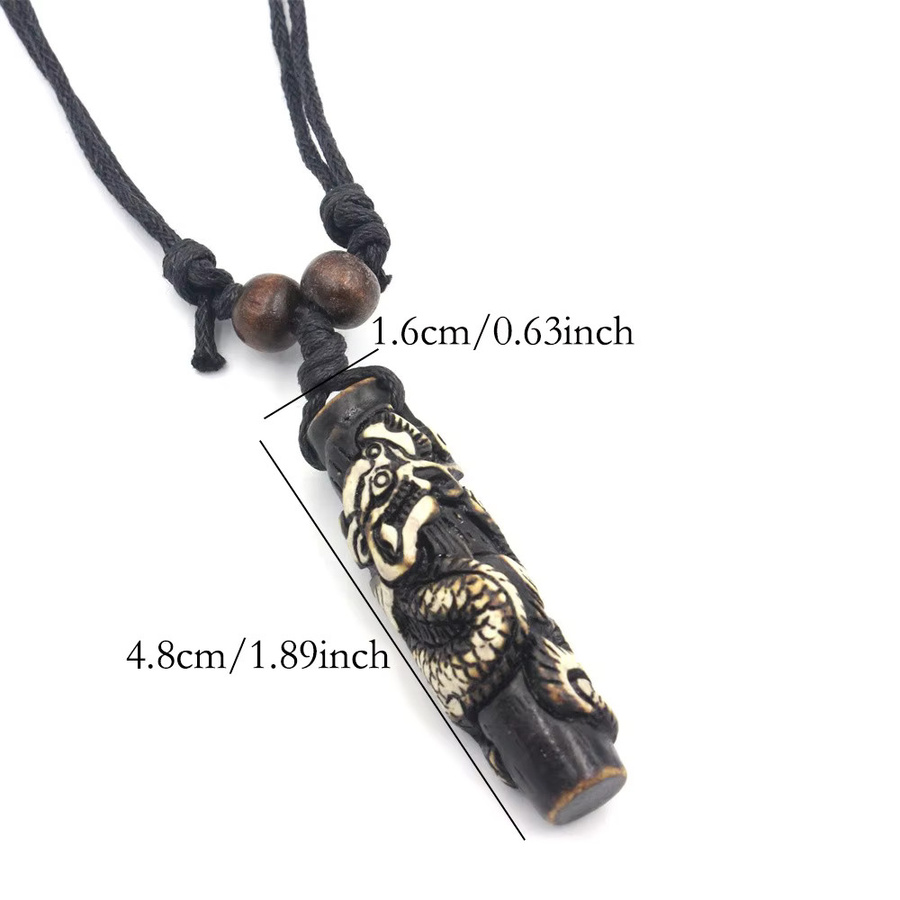 Weyena Halskette, Drache, Totem-Charms, Weiß, Unisex - Bild 2
