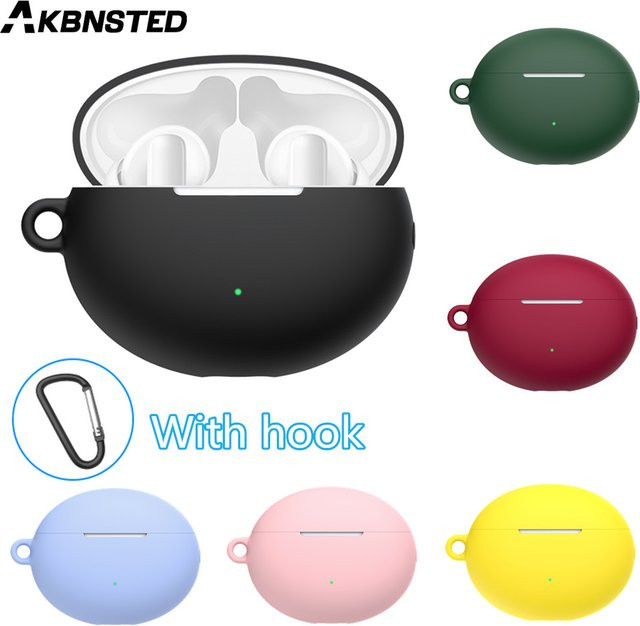 Silikon Schutzhülle für Huawei Freebuds 4i Bluetooth Kopfhörer in Weiß mit Haken - Bild 1
