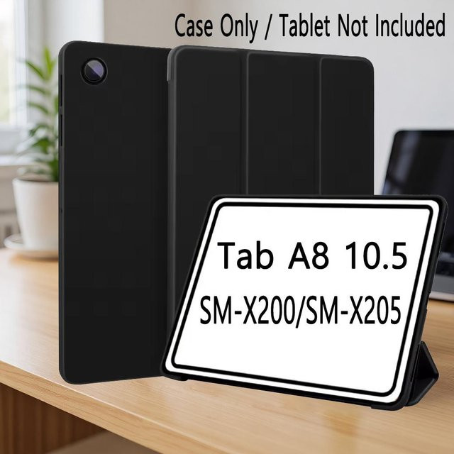 Schlanke und leichte Stand-Tablet-Hülle für Samsung Galaxy Tab A8 10,5 Zoll (SM-X200/X205/X207) mit Auto-Wake/Sleep Funktion in Schwarz - Bild 1
