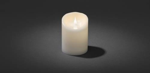 Konstsmide LED-Echtwachskerze mit 3D-Flamme und Timer in Weiß, Höhe: 14 cm - Bild 1