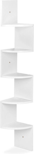 Relaxdays Eckregal aus MDF in Weiß mit 5 Ablagen, Höhe: 122 cm, Breite: 19,5 cm, Tiefe: 19,5 cm - Bild 1