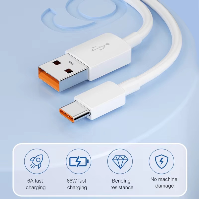 NNBILI Micro-USB und USB Typ C Schnellladekabel 6A Universalkabel in Weiß - Bild 1