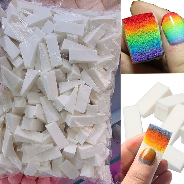 Nagel Schwamm für Gradienten Nail Art, 50/20 Stück, Weiß - Bild 1