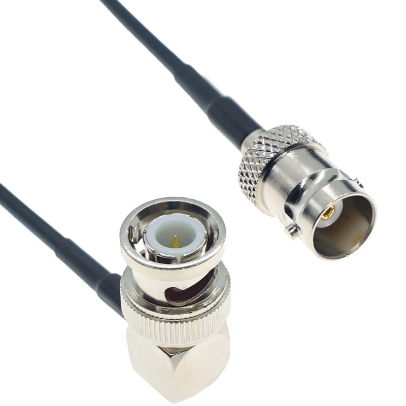 RFProMaker RG174 Koaxialkabel BNC Stecker auf BNC Buchse Rechtswinkel Verlängerung, Schwarz - Bild 4