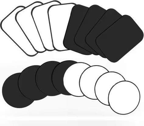 Magnetische Metallplatte für Auto-Telefonhalterungen, Universal Eisen-Disk Aufkleber für iPhone, Schwarz, B: 40 mm, H: 40 mm und 45 x 65 mm - Bild 1