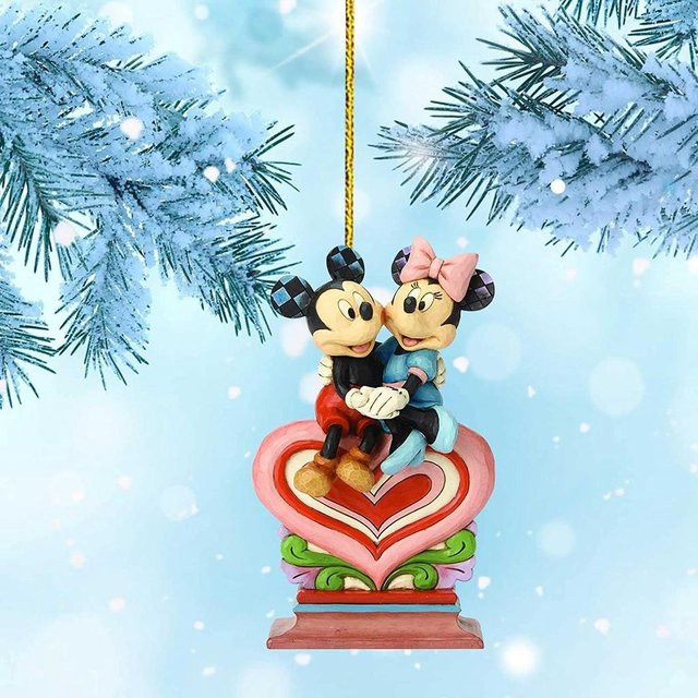 Mickey Mouse Weihnachtsbaumanhänger mit Herz-Motiv in Mehrfarbig, Deko-Ornament für Auto oder Baum - Bild 1