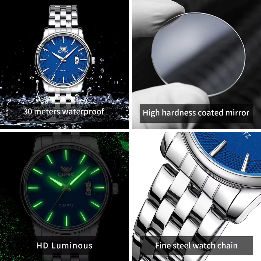 OPK Armbanduhr Quarz, Edelstahl, Blau, Herren - Bild 5