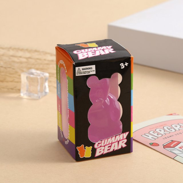 Bandai Gummibärchen-Sensorik-Quetschspielzeug, orange, 8cm - Bild 1