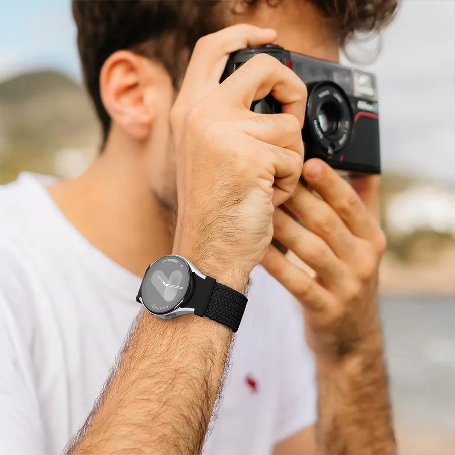Uhrenarmband Textil/NATO, Magnetisch, geflochten, Schwarz, Samsung Galaxy Watch 7 6 4 Classic/5 Pro/FE - Bild 4