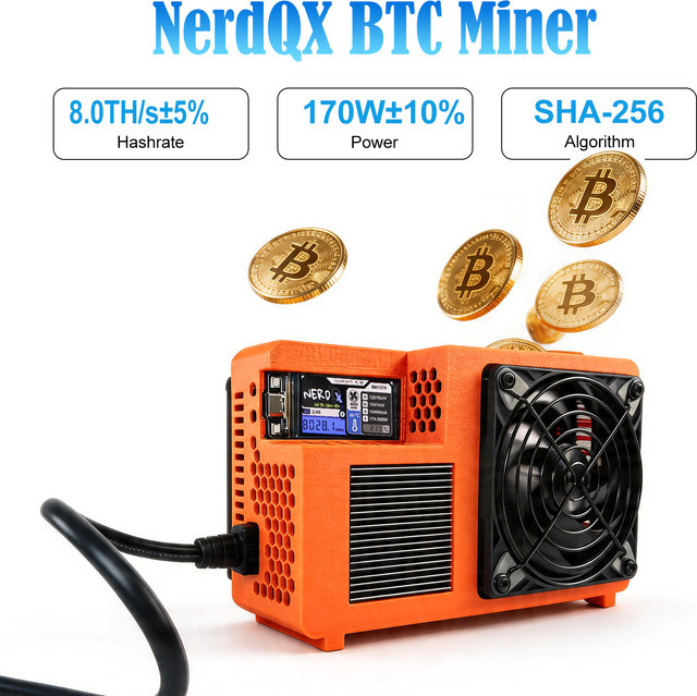 NerdQX Bitcoin Miner BM1370 SHA256 ASIC Miner Open-Source Solo-Mining-Hardware in Orange - Bild 1